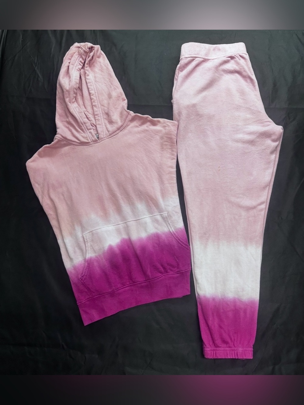 #C7 Pink to white to dark pink Ombre Hoodie + Jogger Set